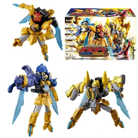 BANDAI Mini Pla Number One Combined Series 01 Tega Soup & Leon Buster 50 & Tirano Hammer 50 Set (1 Piece), Candy Toy, Lamune Candy
