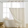 Nesphy No Hook Shower Curtain with Snap in Liner, Beige