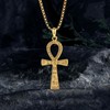 EUDORA Sterling Silver Ankh Cross Necklace for Women Men,18K Gold