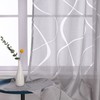 Delien Curtain Scarves, Burnout Transparent Curtains with Eyelets, Modern "Waves"