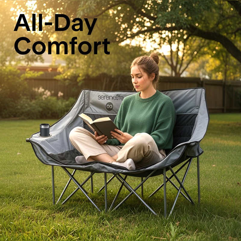Camping Loveseat for Couples, Friends & Families, Double Camping Chair,