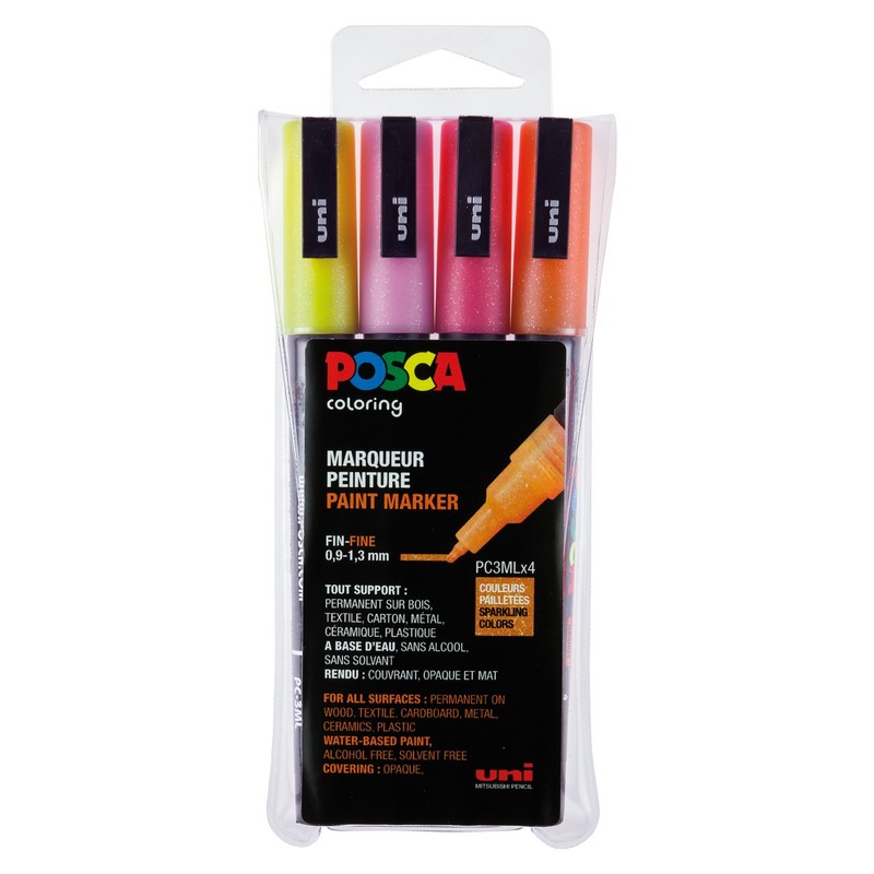 uni-ball uni Posca 186505 – MARKER FINE BULLET BLACK GLITTER