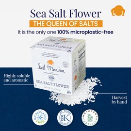 SAL MARINA | Unrefined Sea Salt Flower 11oz - Harvested Hand | Kosher Salt 100% Natural - Vegan Gluten Free Organic Table Salt Seasoning Food
