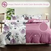MILDLY 100% Washed Cotton Duvet Cover - Purple Hydrangea Floral
