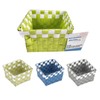 [3PCS] LYLAC Woven Storage Basket, Checkered Pattern, 3 Colours Available, 14X14X9CM