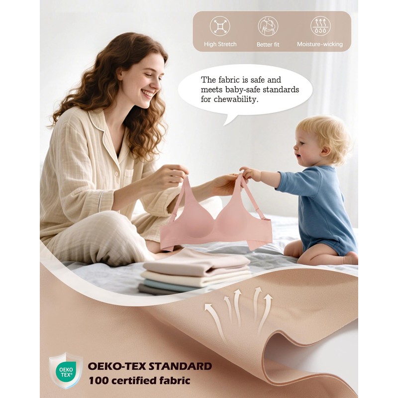 As Fairy Bras for Women Deep V Seamless Wireless Support