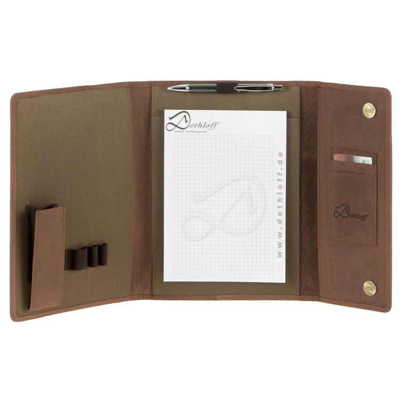 Dethloff Hunter Craftsman Folder Writing Case A5 Leather Magnetic Closure
