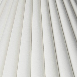 Set of 2 Box Pleat Empire Lamp Shades Antique White Large 7" Top x 20.5" Bottom x 10.75" High x 12.5" Slant Spider with Replacement Harp and Finial Fitting - Springcrest