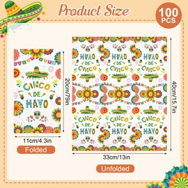 100PCS Mexican Fiesta Paper Napkins Disposable Hand Towels for Bathroom 3 Ply Cinco De Mayo Guest Napkins Decorative Colorful Fiesta Dinner Napkins for Wedding Birthday Mexico Taco Party Supplies