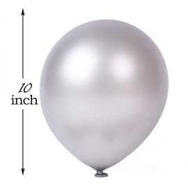 Silver Balloons 10 Inch Metallic Balloons Latex Party Balloons for Wedding Engagement Baby Shower Birthday Party Decorations Silver Metallic Balloons Pack of 25