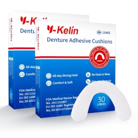 GUM Y-Kelin Lower Denture Adhesive Cushions, Adhesive-Free Denture Pads for Sore Gum