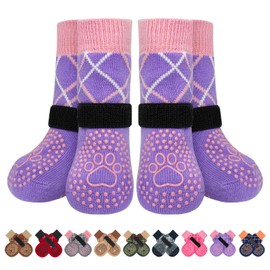 BEAUTYZOO Dog Socks to Prevent Licking Paws for Hardwood Floors Anti Slip, Dog Shoes Booties for Hot/Cold Pavement,Grippy Boots & Paw Protectors Traction Control for Small Medium Large Senior Dogs