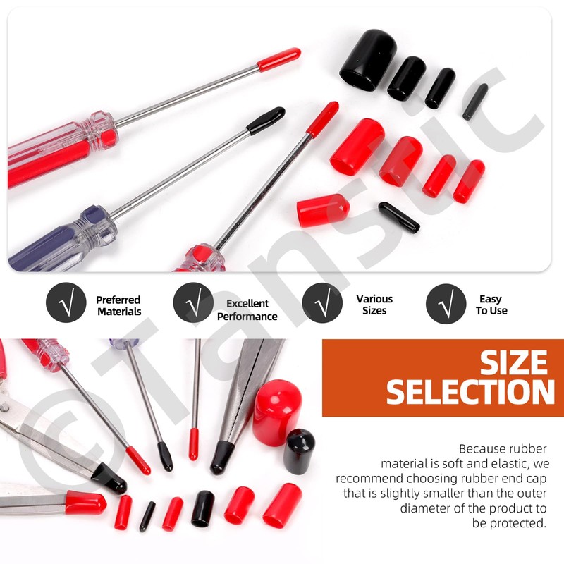 Tanstic 312Pcs 9 Sizes Rubber End Caps Screw Thread Protectors