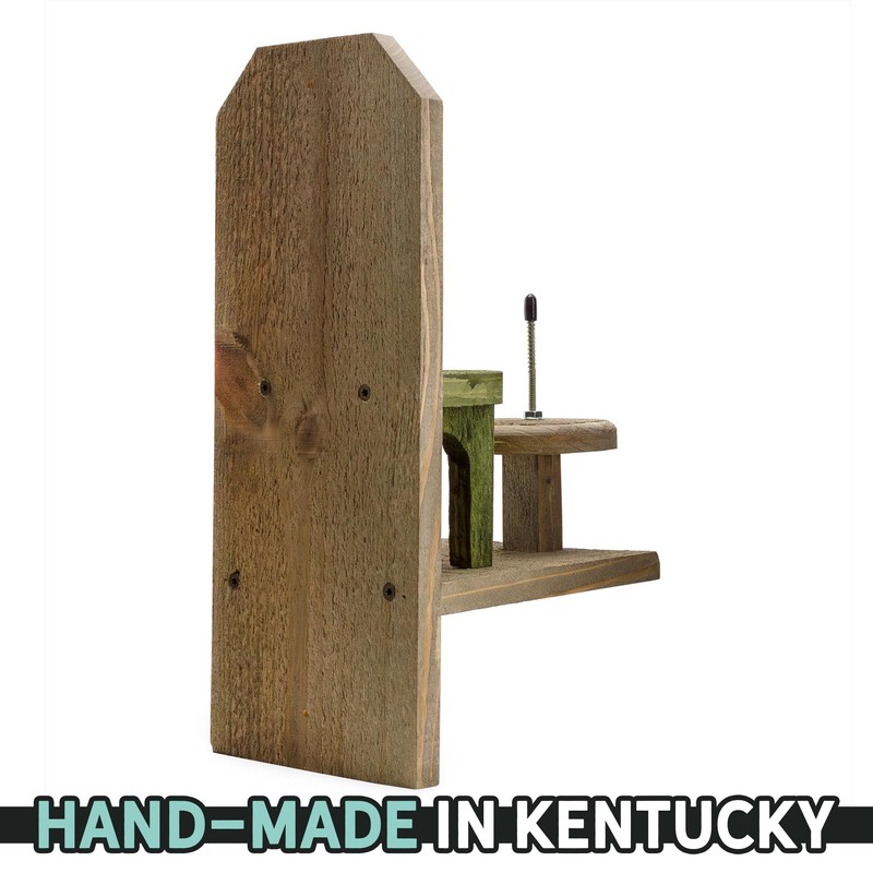 Uncle Dunkels’ Chair Squirrel Feeder, Handmade Wood Table and Chair