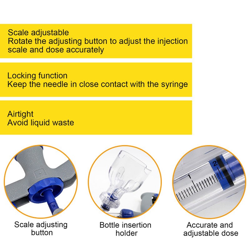 Livestock Continuous Syringe Adjustable Bottle Insertion Design Accurate Animal Injection