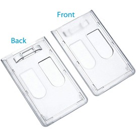 5 x ID Card Holder Card Case ID Cover Thumb Push 2 Cards Transparent Vertical
