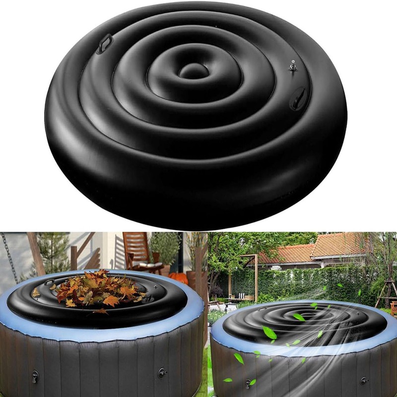 5.24 Ft Round Inflatable Hot Tub Cover Foldable Hot Tub