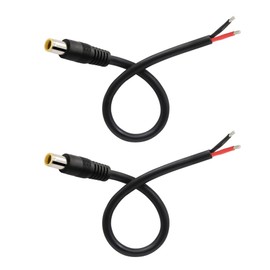 GINTOOYUN DC7909 DC 12V 8mm Male to Bare Wire Open End Power Cable Repair Cable 16AWG DC 7.9 x 5.5mm Cylinder Connector Pigtail for Solar Cell 2 Pack