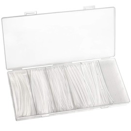 200pcs Clear Heat Shrink Tubing, Sopoby Wire Wrap Cable Sleeves, Assorted Tubes Kit, 6 Size φ1.5/2.5/3/5/6/10mm with Case (White)