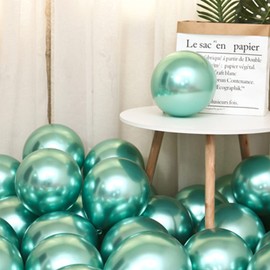 100 Pcs 5 Inch Mini Metallic Green Balloons,Romantic Baloon Decorative Latex Balloons Thick Latex Chrome Balloons for Baby Shower Birthday Party Wedding Engagement Anniversary Festival Decorations