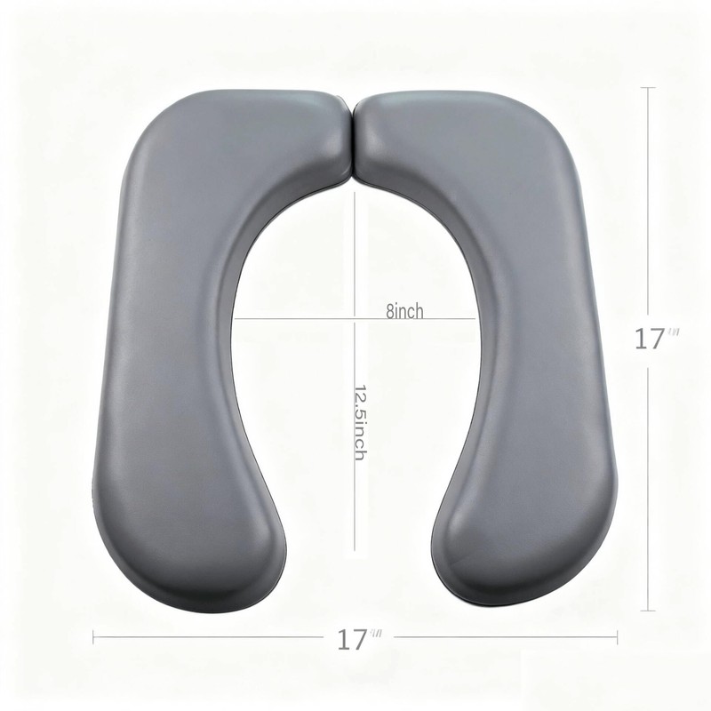 Universal Waterproof Leather Toilet Seat Cushion, Raised Padded Design, Soft