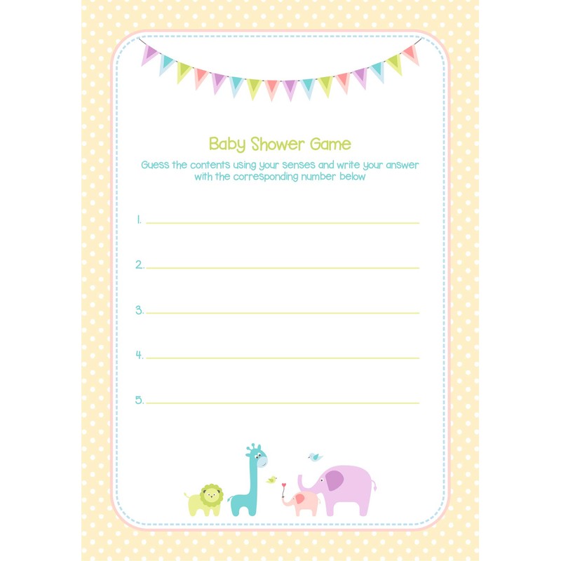 Baby Shower Game - Dirty Nappy Neutral/Unisex/Yelloe (20 Players)