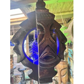 NEW Witco Style Lamp w/real Pufferfish Blue LED Tiki bar Smokin Tikis Oceanic