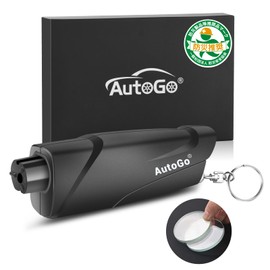 AutoGo Emergency Escape Hammer Multi-functional [Recommended by the Disaster Prevention and Safety Association] Safety Hammer for Car Glass Breaking Emergency Pouch Emergency Escape Hammer with Seat