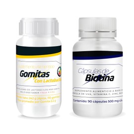 Gomitas Probioticos 110 pzas + biotina 90 Capsulas