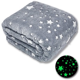 ALLINCOZY Glow in The Dark Stars Throw Blanket for Kids Boys, Gray Throw Blanket Birthday Gift Room Decor (40''x60'')