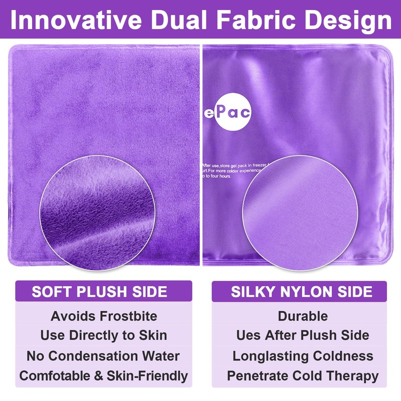 Extra Large Gel Flexible Back Ice Packs for Injuries Reusable,