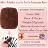 Afro Kinkys Bulk Human Hair for Dreadlock Extensions,Repair Locs, Twists