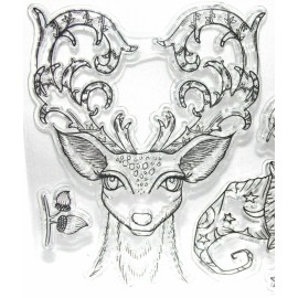 Crafter's Companion Christmas Deer & Wizard Noam Acorns Stars Clear Stamps by Crafter's Companion