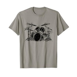 Drummer Retro Vintage Drum Set Drumset Drummers Men Drumming T-Shirt