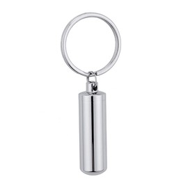 Romc Locu Cremation Jewelry for Pet Ashes Cylinder Urn Keyring Customize Memorial Locket Keepsake Keychain for Ash Holder, H1.85" * W0.67", Metal, not known,