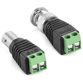 Poppstar 5 x BNC Connector (5x BNC Male and 5x BNC Female to 2-Pin Terminal Block), Set of 10 BNC Adapters