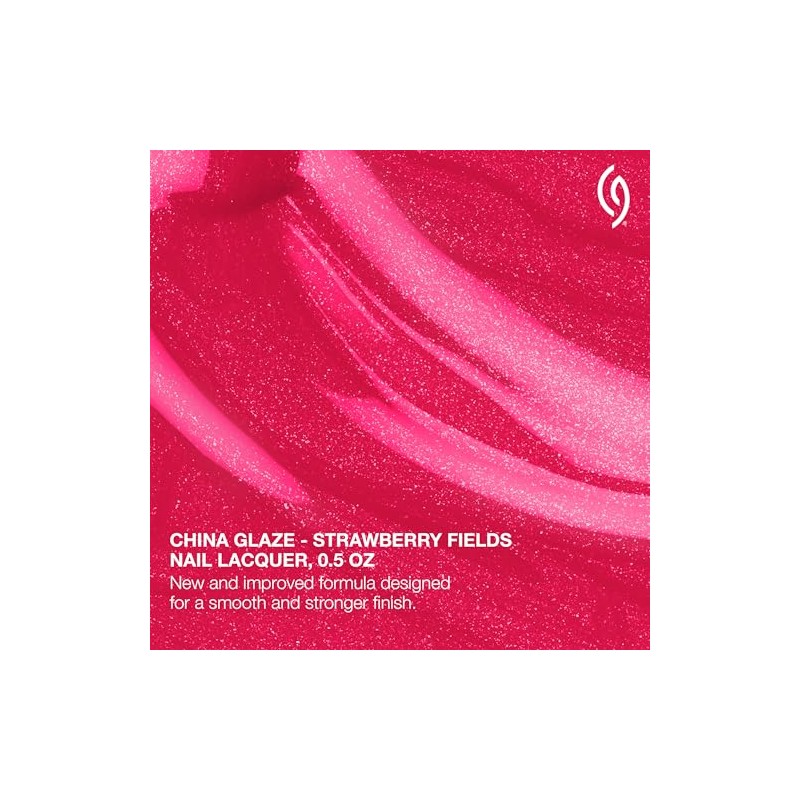 CHINA GLAZE Esmalte de Uñas Strawberry Fields, Brillo fucsia profundo,