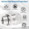 2 Pcs 1/2" NPT Stainless Steel Waterproof Cable Gland, IP68