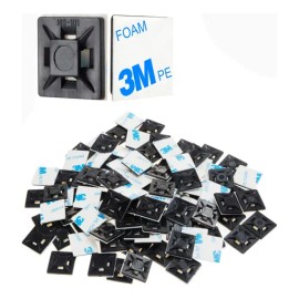 200 Pzs 3m Bases Adherible Para Cincho Negro Blanco 40*40mm