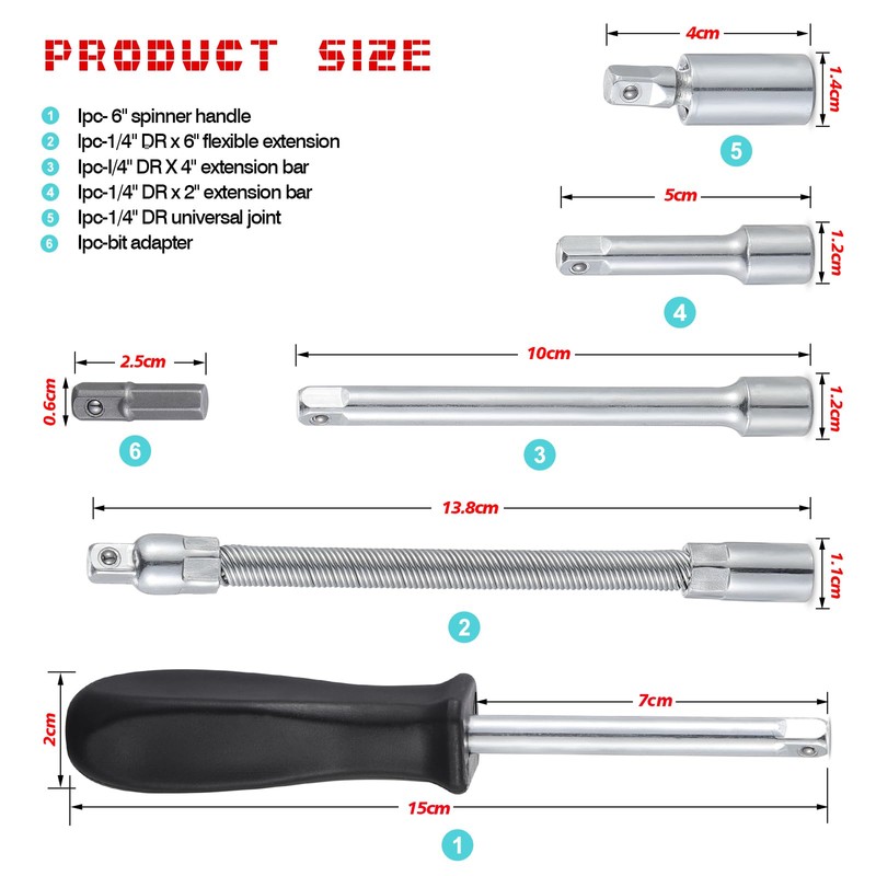 WiMas 46PCS Socket Wrench Set, Ratchet Socket Set, Metric Drive