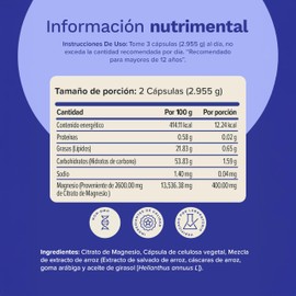 Nutravia Citrato de Magnesio 400mg Suplemento - Esenciales Vitaminas para Mujer y Hombre - Alta Absorción, Sin OGM Magnesium Citrate Minerales Suplemento - 180 Cápsulas