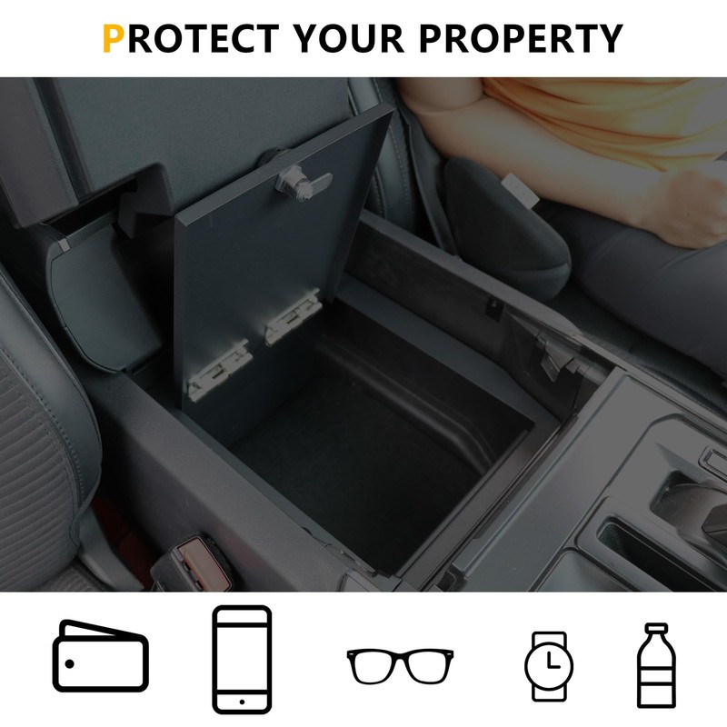 West-xingzhe Center Console Organizer Safe Lock Box Storage Compatible with