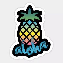Endless New Objects Pineapple Summer Aloha Hawaiian Color Vinyl Wall Decal Decor Sticker Fruit Quote