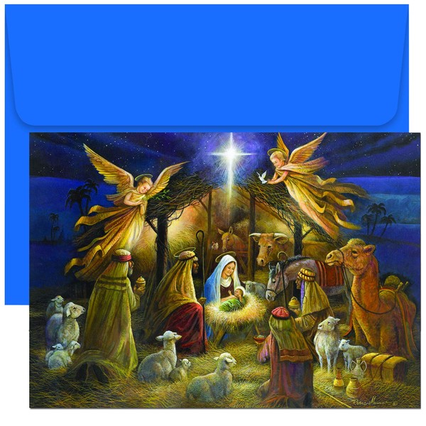 Masterpiece Studios Holiday Collection 18-Count Christmas Cards, A Holy Scene (798000)