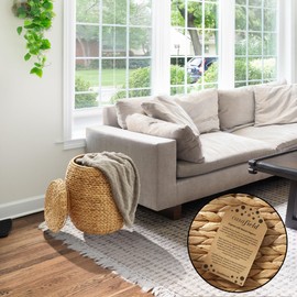 Casafield Round Storage Basket with Lid - Espresso, Handwoven Water Hyacinth Organizer for Laundry, Blankets, Plants, Bedroom, Living Room, Home Office