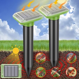 Pestvanish Mole Repellent Solar Powered,2025 Upgraded Gopher Repellent Ultrasonic Solar Powered,Mole Repellent Outdoor for Lawns Garden Yard,Gopher Trap Killer for Mole,Snake,Gopher,Squirrel(2 Pack)