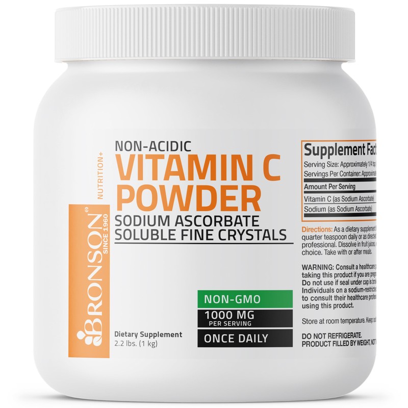 Bronson Non Acidic Vitamin C Powder Sodium Ascorbate Non GMO