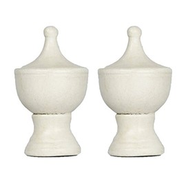 Urbanest Set of 2 Urn Lamp Finials, 1 3/4-inch Tall, Distressed White