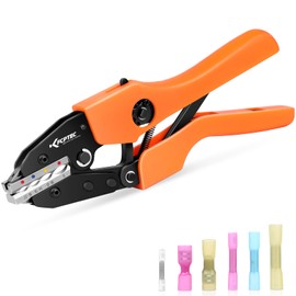 KF CPTEC Crimping Pliers for Shrink Connectors 0.5-8.0 mm² (AWG 22-8) - Crimping Pliers Cable Lugs with Ratchet Function, Crimping Pliers Suitable for Shrink Butt Connectors