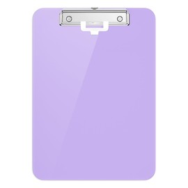 Hongri Plastic Clipboard with Pen Holder, Purple 8.5x11 Letter Size Clip Board for Classroom, Office, Students, Nurses and Women, Low Profile Clip, Size 12.5 x 9 in